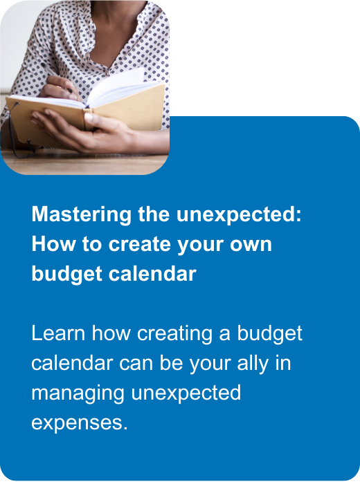 Creating your own budget calendar