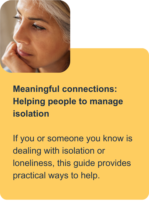 Helping people to manage isolation