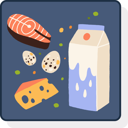 Vitamin B-12 foods illustration